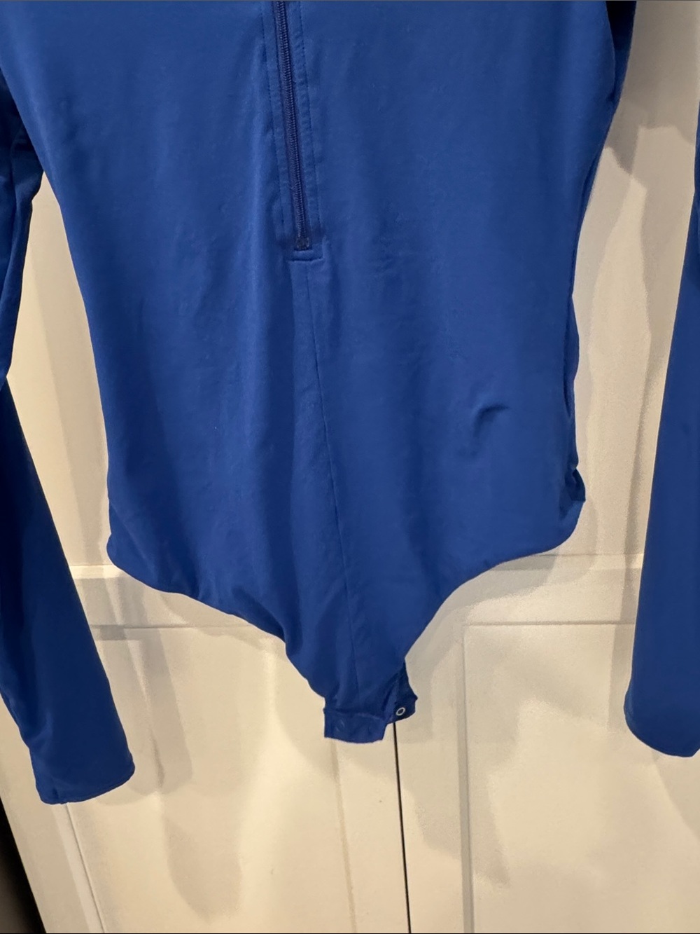 SKIMS Long-Sleeve Zip Front One-Piece Swimsuit in Royal Blue - Picture 4 of 6